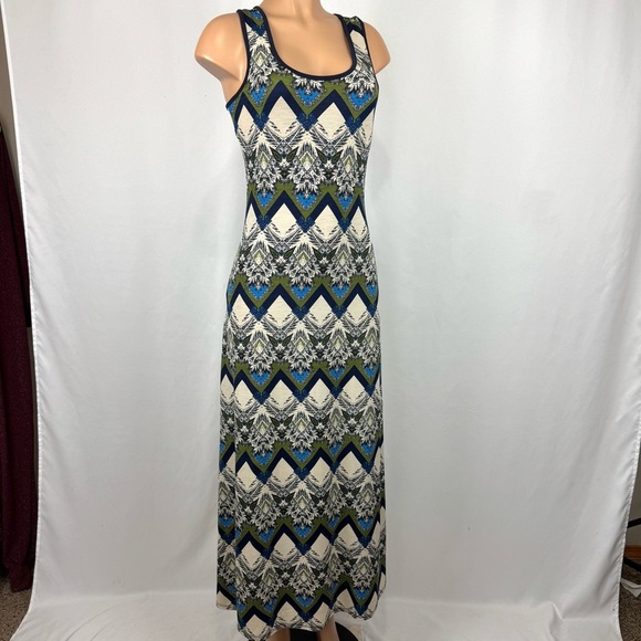 Cherry Mellow Women’s S Geometric Print Sleeveless Maxi Sundress Light /Stretchy - Picture 1 of 12